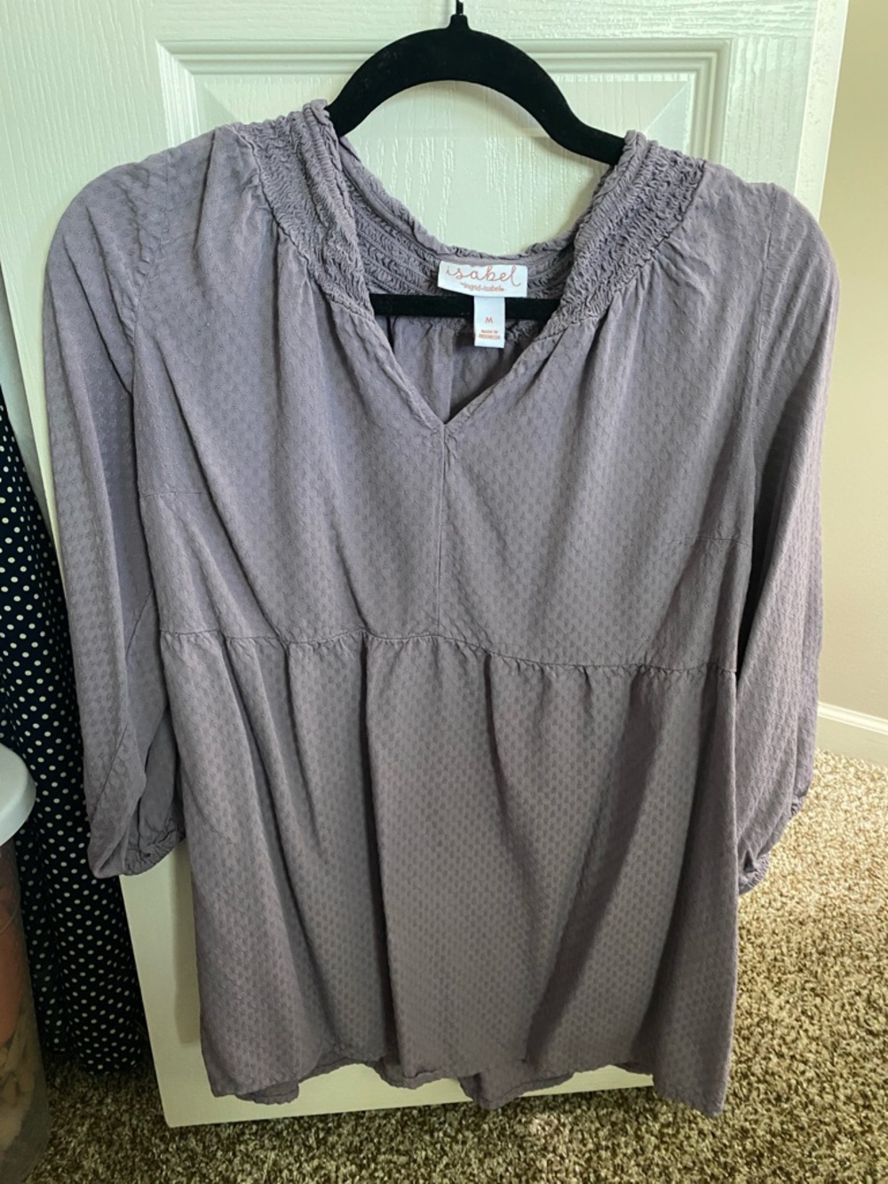Ingrid + Isabel Lavender Textured V-Neck Maternity Blouse